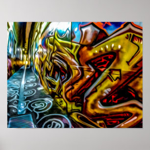 POSTER 1711 COLORFUL STREET GRAFFITI GANGSTER CITY WALLS