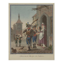 1793 Bâle Victorian Swiss Ladys Soldier art
