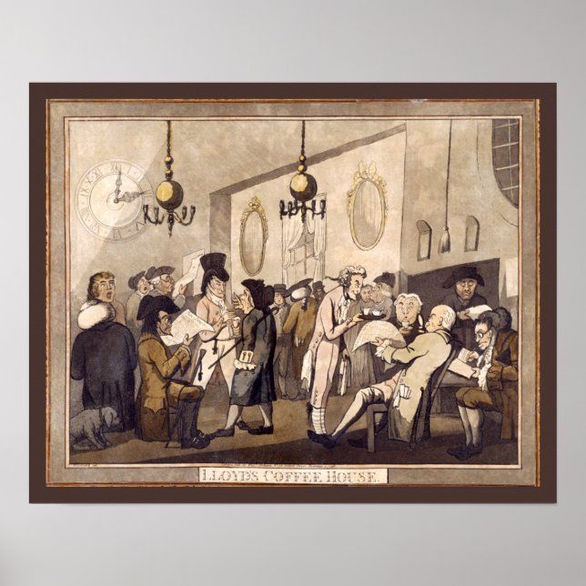 Poster 1798 Lloyd's Coffee House par G. Woodward (Imprime (Devant)
