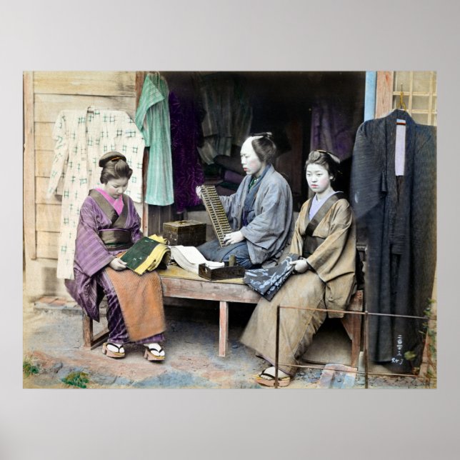 Poster 1870 Concessionnaire de tissus du Japon (Devant)