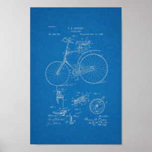 Poster 1889 Brevet de bicyclette Vintage Plan directeur I