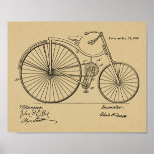 Poster 1890 Accessoires de bicyclette Vintages Art.