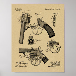 Poster 1894 Foehl Gun Brevet Dessin d'art Imprimer