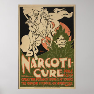 Poster 1895 Narcoti-cure Cure le tabagisme