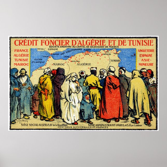Poster 1900 Union nord-africaine de crédit (Devant)
