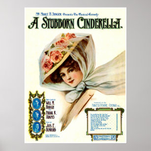 Poster 1909 Comédie musicale Cendrillon têtu