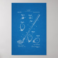 1910 Vintage Golf Club Brevet Plan directeur Art I