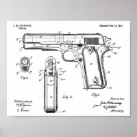 1911 Colt Browning Gun brevet d'art dessin