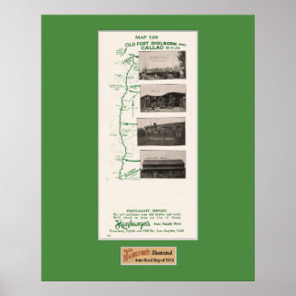Poster 1914 Carte, Callao Utah au fort Shelborn Nevada