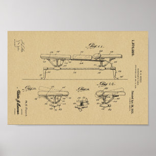 Poster 1921 Vintage Chiropratique Table Brevet Art Imprim