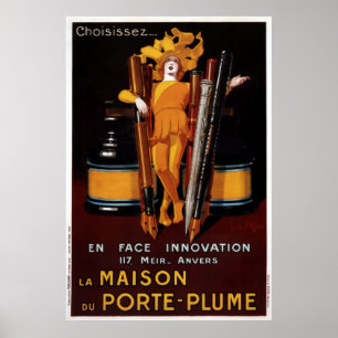 Poster 1924 Jean D'ylen -la Maison Du Porte-plume