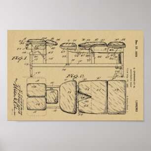Poster 1925 Vintage Chiropractic Table Patent Art Print