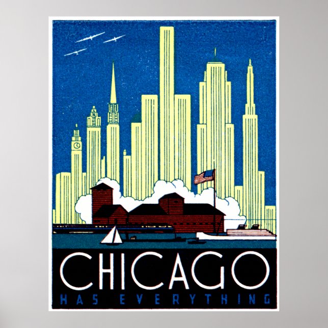 Poster 1930 Visite de Chicago (Devant)