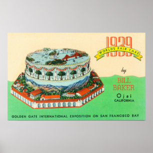 Poster 1939 Worlds Fair Cake par Bill Baker à Ojai