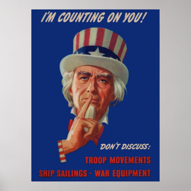 Poster 1940s warning from Uncle Sam (Devant)