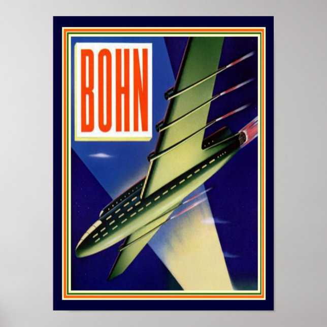 Poster 1944 Bohn Rétro publicité futuriste 12 x 16 (Devant)