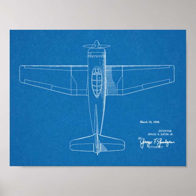 Poster 1946 Brevet d'art d'avion militaire Imprimer (Devant)