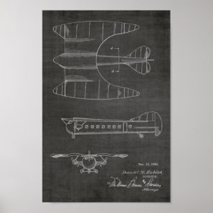 Poster 1946 Passenger Airplane Patent Art Drawing Print