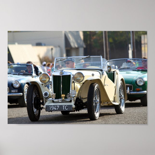 Poster 1947 MG TC Midget Cabriolet Roadster (Devant)