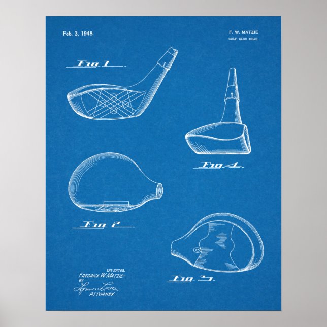 Poster 1948 Driver Golf Club Brevet d'art Imprimer (Devant)
