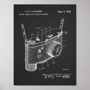 Poster 1952 Reflex Camera Patent Art Drawing Print
