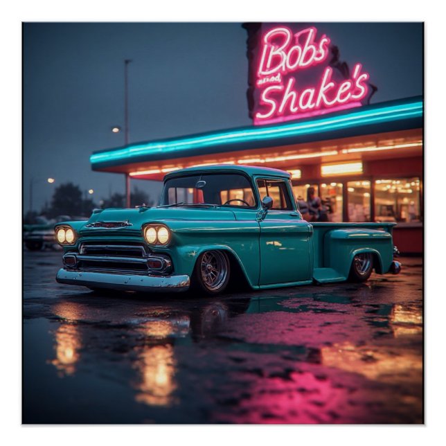 Poster 1958 Apache Custom Truck en balade  (Devant)
