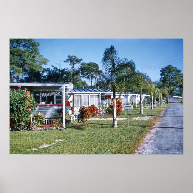 Poster 1959 Retro Trailer Park St. Petersburg Floride (Devant)