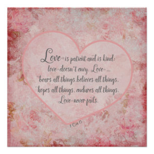 Poster 1 Cor 13 - L'amour est patient L'amour est gentil