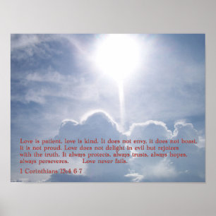 Poster 1 Corinthiens 13:4 6-7 Nuages