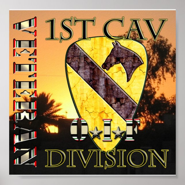 Poster 1re division de cavalerie OIF VETERAN (Devant)