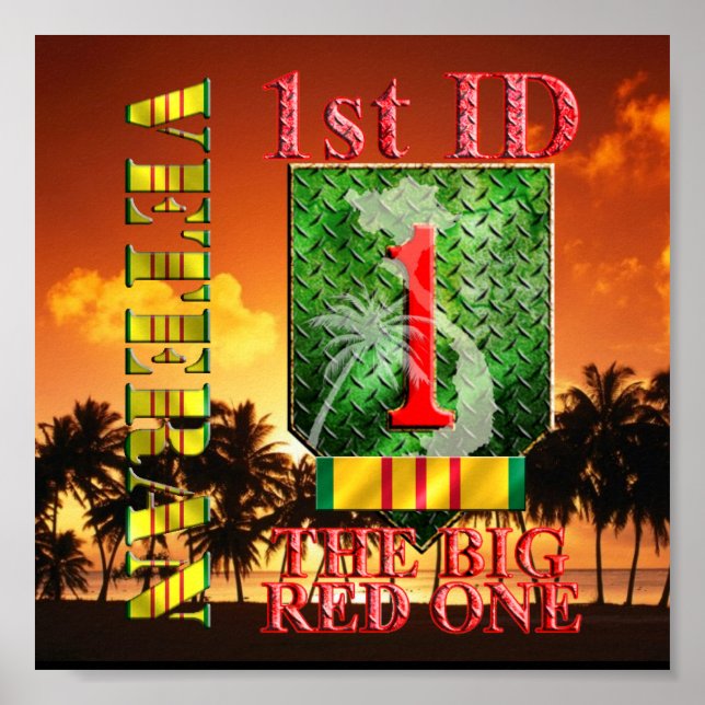 Poster 1re Division d'infanterie Viêt Nam Vétérinaire (Devant)