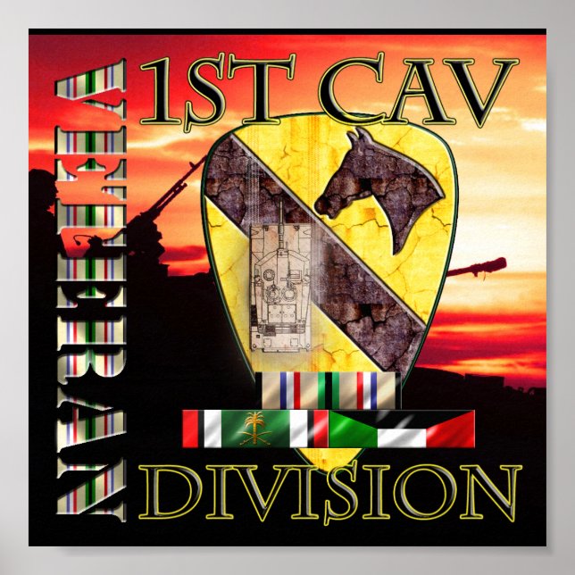 Poster 1st Cavalry Division Desert Storm Veteran (Devant)