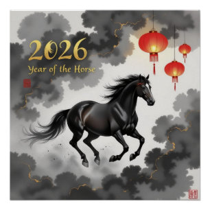 Poster 2026 Année chinoise du cheval
