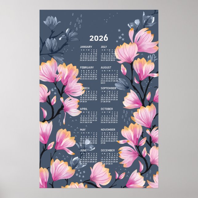 Poster 2026 Calendrier Magnolia (Devant)