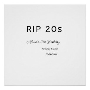 Poster 20s 21e anniversaire simple date de brunch minimal