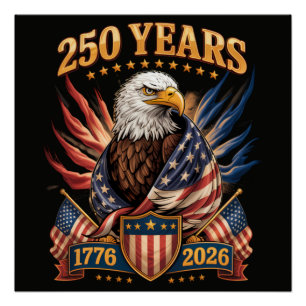 Poster 250 Ans Américain 250e Anniversaire États-Unis Pat