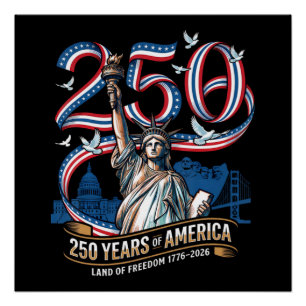 Poster 250 Ans Anniversaire Amérique 1776 2026