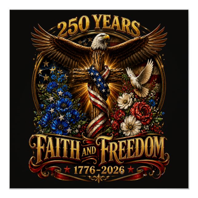 Poster 250 Ans De Foi Et De Liberté Amérique (Devant)