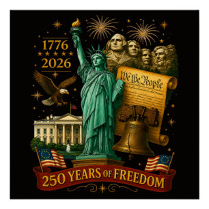 Poster 250 ans de liberté américaine