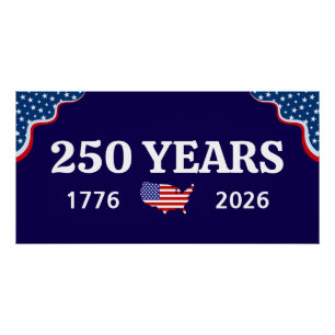 Poster 250e anniversaire Amérique 1776-2026 anniversaire 