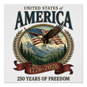 Poster 250e anniversaire de l'Amérique