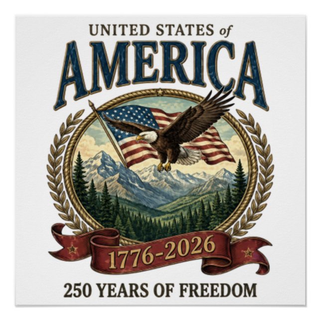 Poster 250e anniversaire de l'Amérique (Devant)