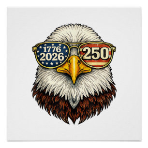 Poster 250e anniversaire États-Unis 1776-2026 Aigle chauv