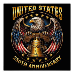 Poster 250e anniversaire Jour de l'indépendance 1776 2026