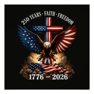 Poster 250e anniversaire USA Foi Liberté