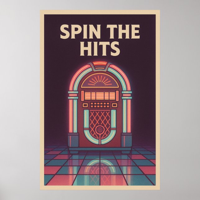 Poster 25, Spin the Hits, Vintage (Devant)