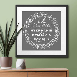 Poster 25e anniversaire du Mariage Personnalisé