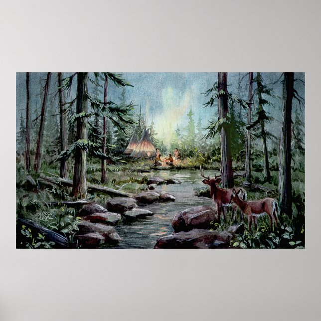 Poster 2 DEER WATT par SHARON SHARPE (Devant)