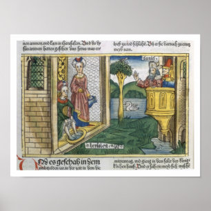 Poster 2 Samuel 11 1-5 David voit Bathsheba se baigner,