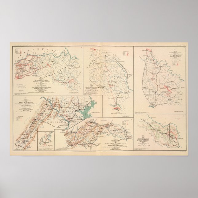 Poster 2d Corps AN Va, camps, piquets, routes (Devant)